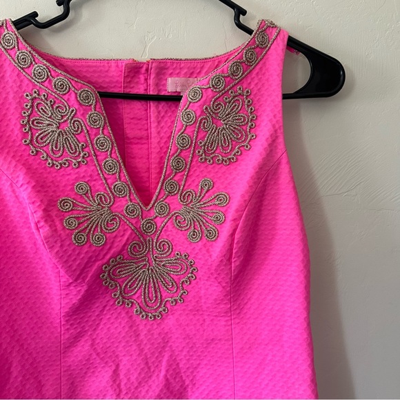 Lilly Pulitzer Gabby Shift Dress | Pop Pink Gold - Picture 2 of 11